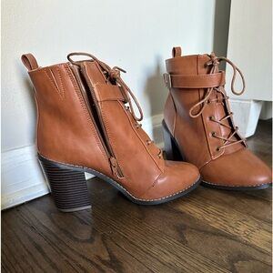 Shoe dazzle - Brown High Heel boots Size 8.5 WIDE